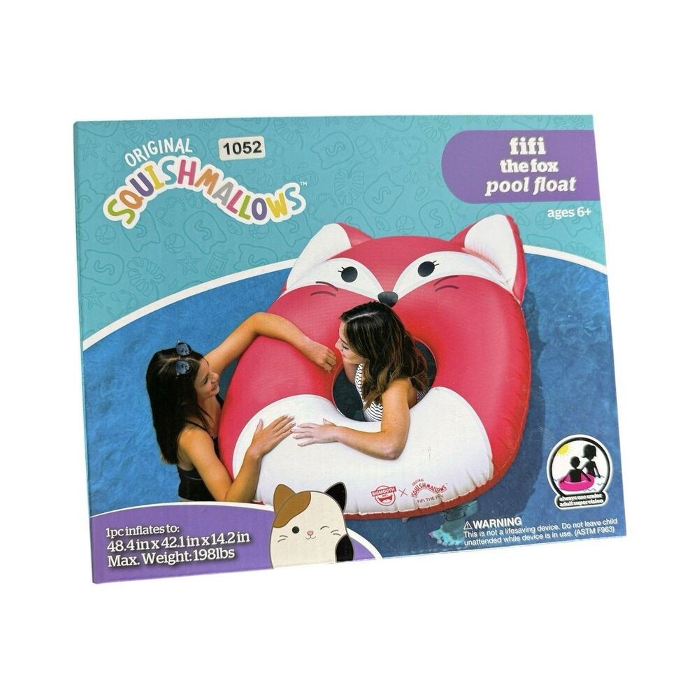 Squishmallows River Float, Fifi the Fox, Pool Inflatable By Big Mouth Original